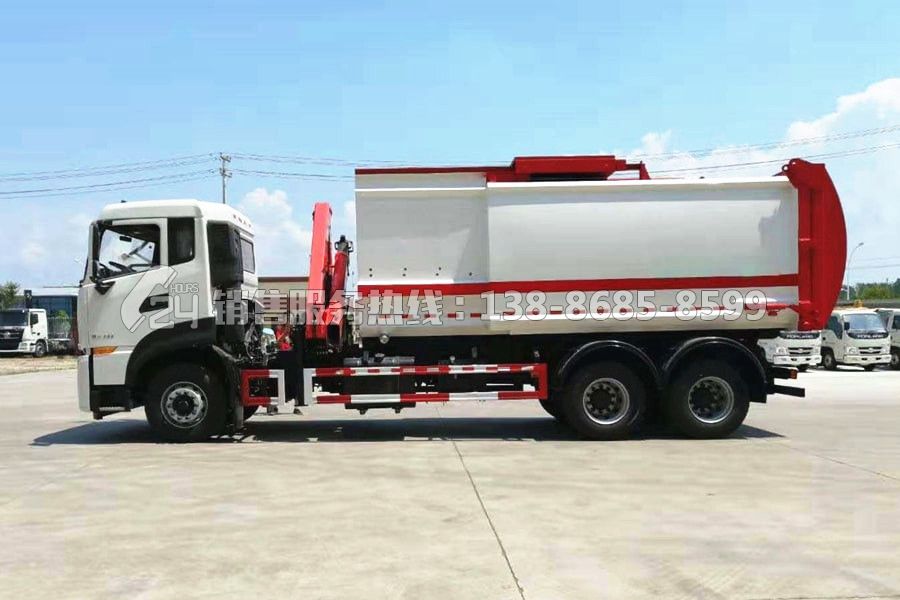 東風(fēng)天龍吊裝式鉤臂壓縮垃圾車(chē)