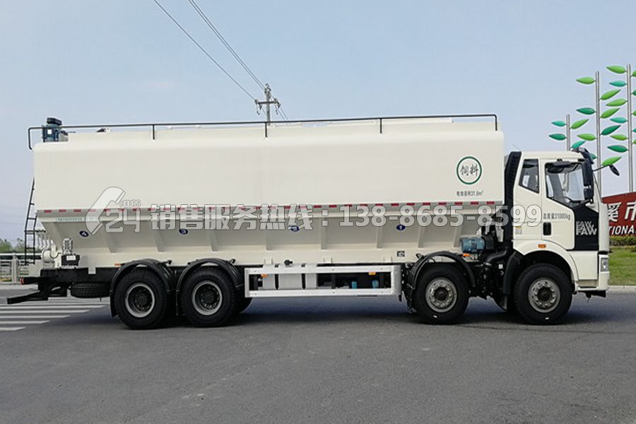 解放J6前四后八散裝飼料車(chē)40m3(20-25噸)